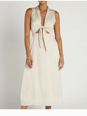 knee length dresses for ladies Favorite Daughter The Favorite Strapless Mini Linen Dress in Bright Wh –  Suite 201 main image 0